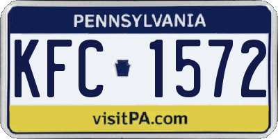PA license plate KFC1572