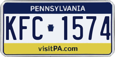 PA license plate KFC1574