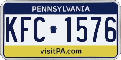 PA license plate KFC1576