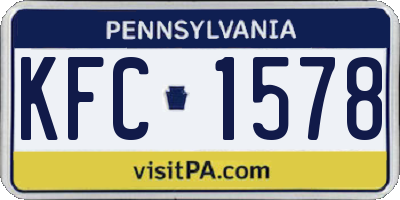 PA license plate KFC1578