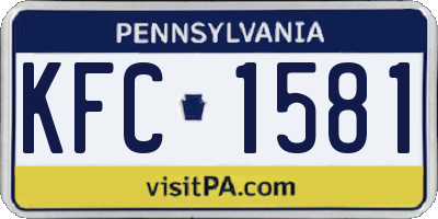 PA license plate KFC1581