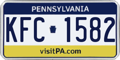 PA license plate KFC1582