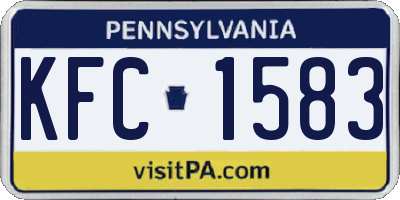 PA license plate KFC1583
