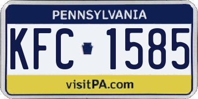 PA license plate KFC1585