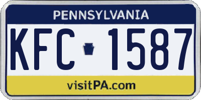 PA license plate KFC1587