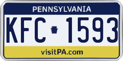 PA license plate KFC1593