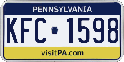 PA license plate KFC1598