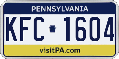 PA license plate KFC1604