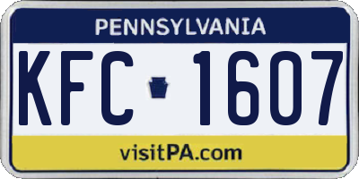 PA license plate KFC1607