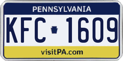 PA license plate KFC1609