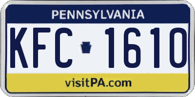 PA license plate KFC1610