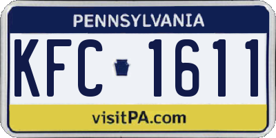 PA license plate KFC1611