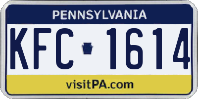 PA license plate KFC1614