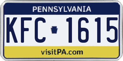 PA license plate KFC1615