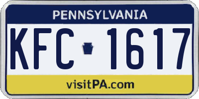 PA license plate KFC1617