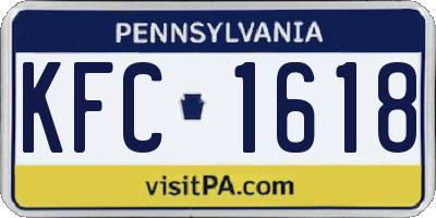 PA license plate KFC1618