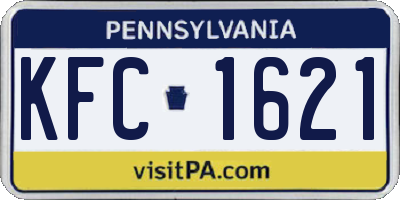 PA license plate KFC1621