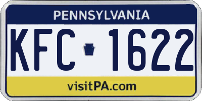 PA license plate KFC1622