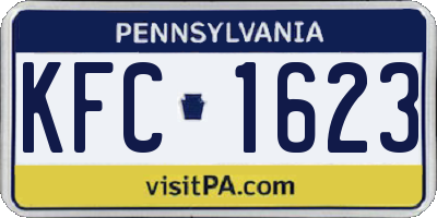 PA license plate KFC1623