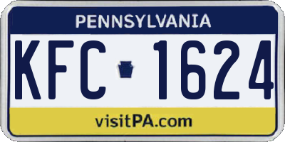 PA license plate KFC1624