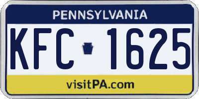 PA license plate KFC1625