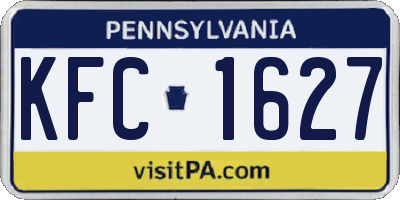 PA license plate KFC1627