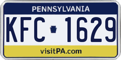 PA license plate KFC1629