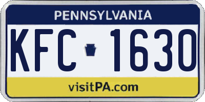 PA license plate KFC1630