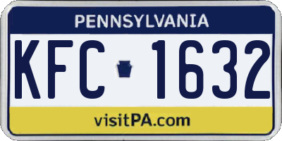 PA license plate KFC1632