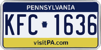 PA license plate KFC1636
