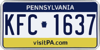 PA license plate KFC1637