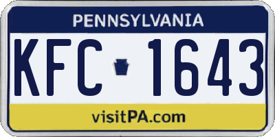 PA license plate KFC1643