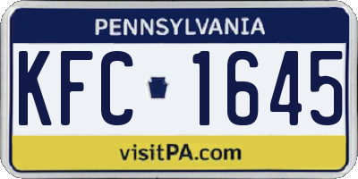 PA license plate KFC1645