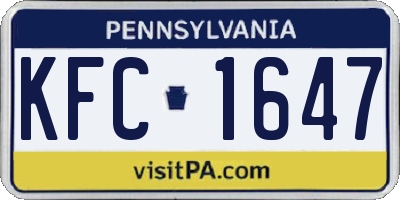 PA license plate KFC1647
