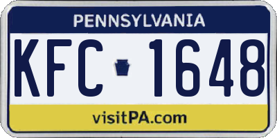 PA license plate KFC1648