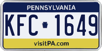 PA license plate KFC1649