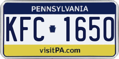 PA license plate KFC1650