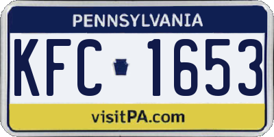 PA license plate KFC1653
