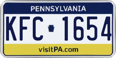 PA license plate KFC1654
