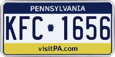 PA license plate KFC1656