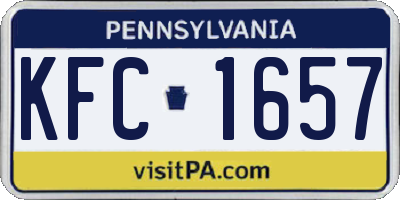 PA license plate KFC1657