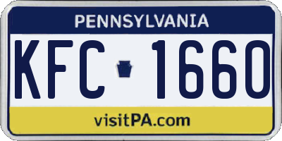 PA license plate KFC1660