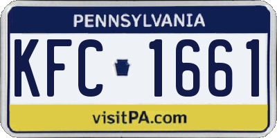 PA license plate KFC1661