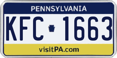 PA license plate KFC1663