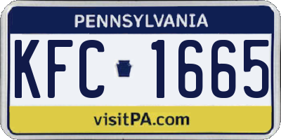 PA license plate KFC1665