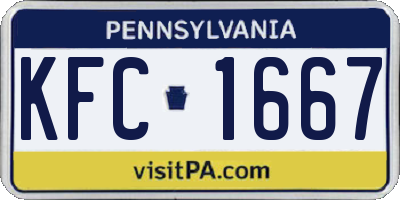 PA license plate KFC1667