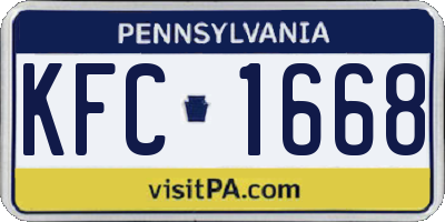 PA license plate KFC1668