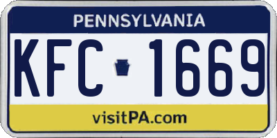 PA license plate KFC1669