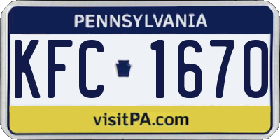PA license plate KFC1670