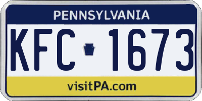 PA license plate KFC1673
